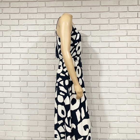 Loft Women’s Navy And White Abstract Print Maxi - Picture 10 of 11